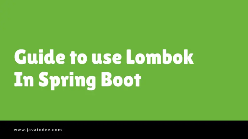How to use Lombok In Spring Boot