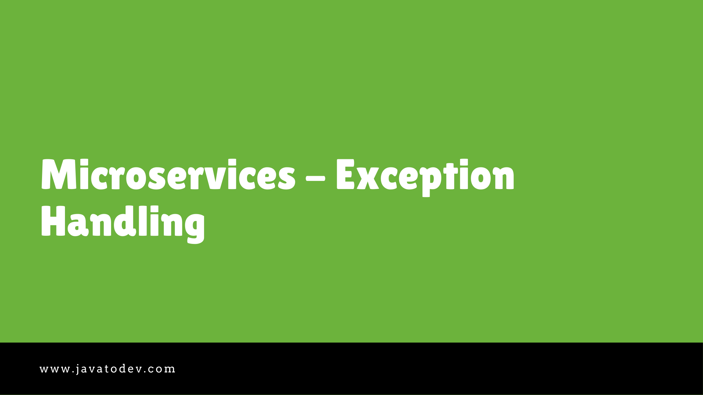 Microservices - Exception Handling